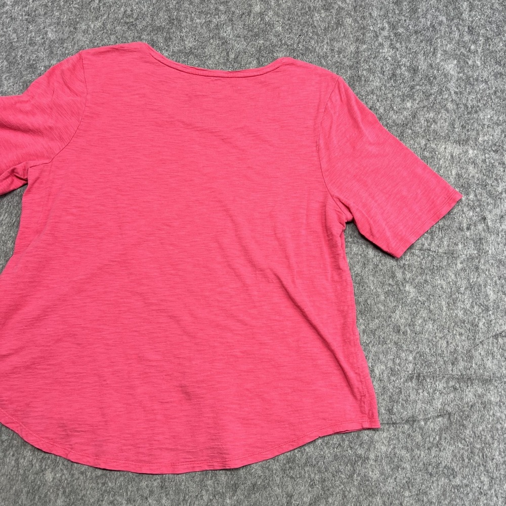 Chicos Shirt Womens Large 2 Pink The Ultimate Tee Cotton Modal Slub Preppy Top - Picture 11 of 13